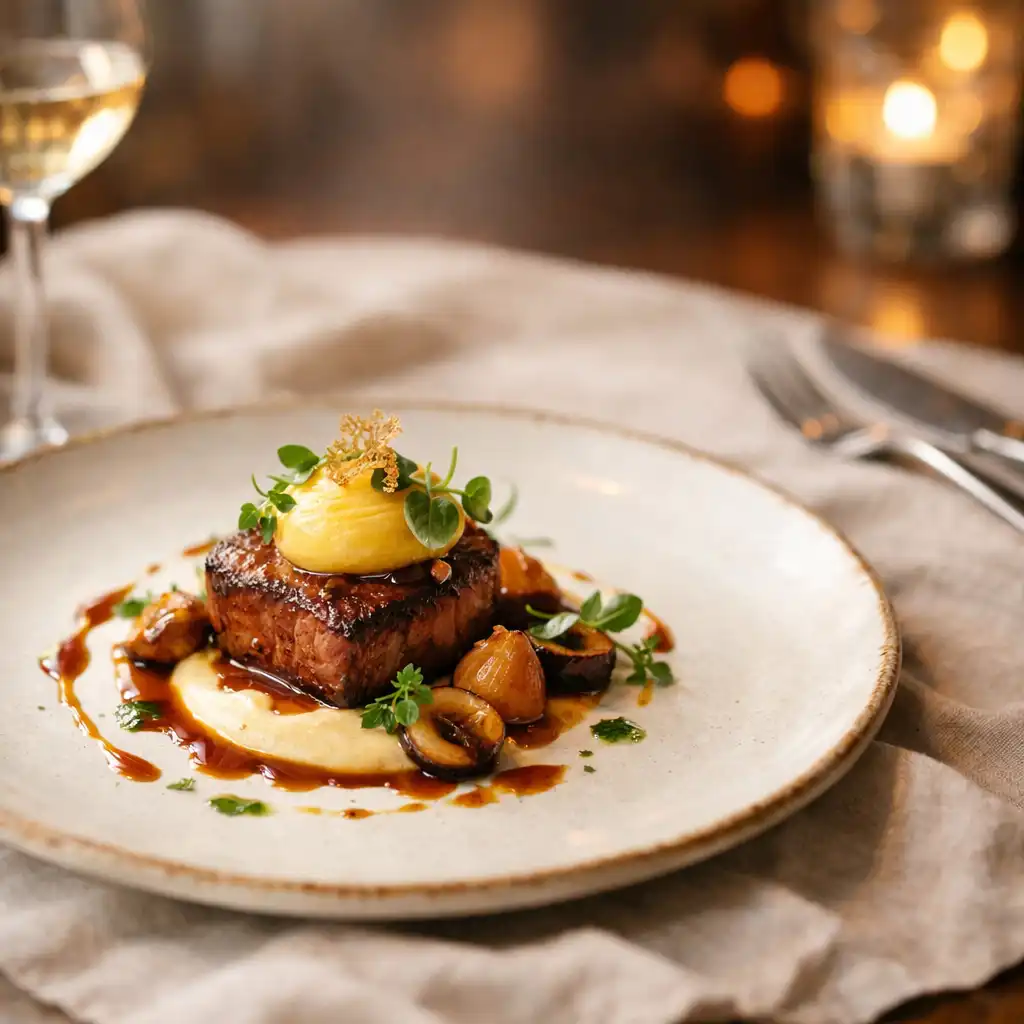 Plat gastronomique français raffiné