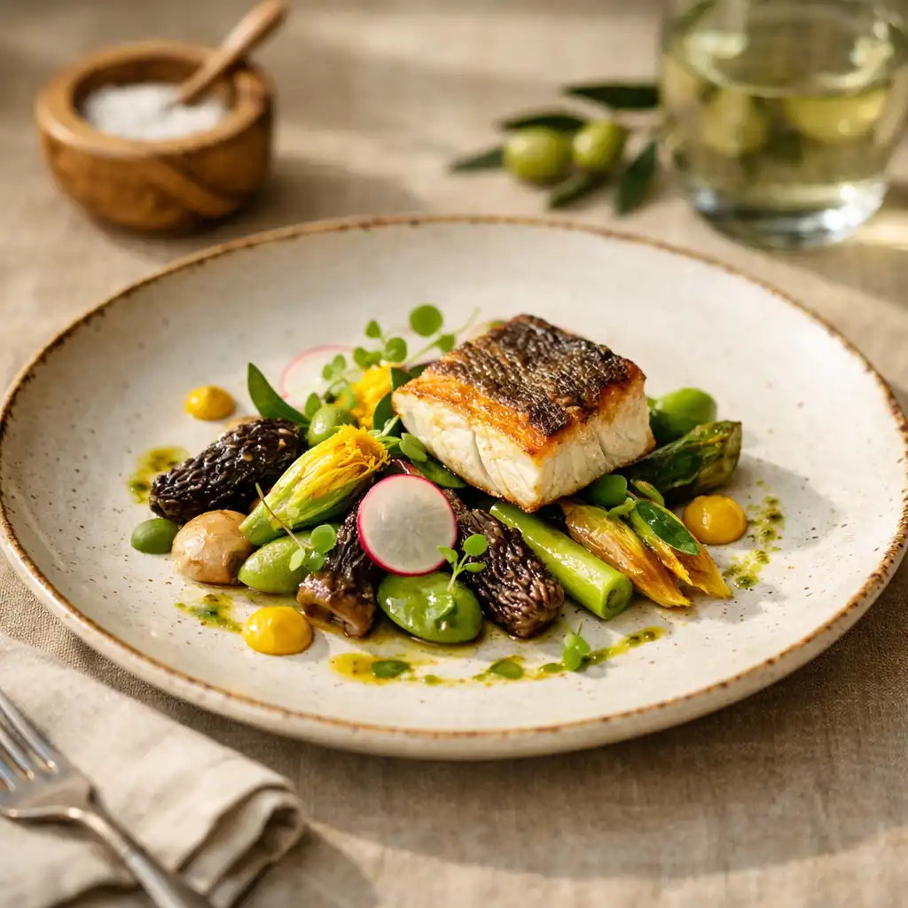 Plat gastronomique français raffiné